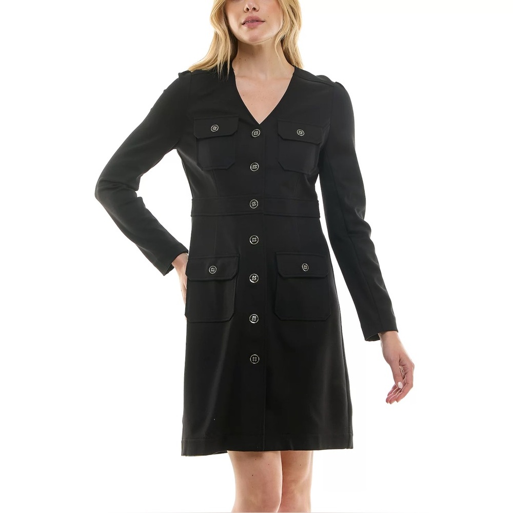 Nanette Lepore Long Sleeve Ponte Shirtdress